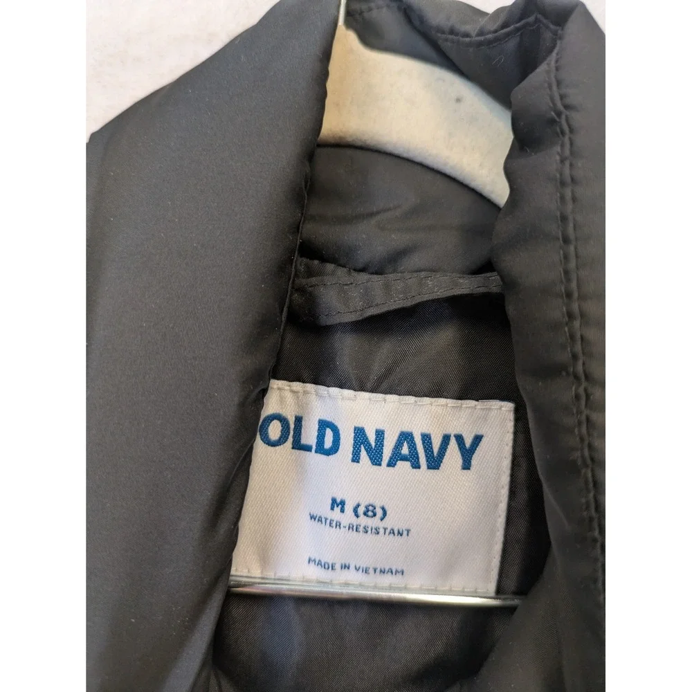 Old Navy Kids Size M‎ 8 Black Quilted Puffer Vest Water-Resistant Mock Neck